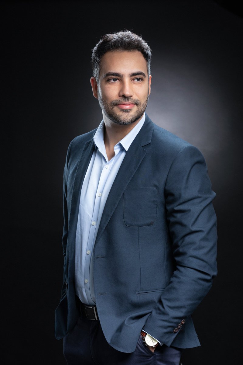 Retrato corporativo em estúdio